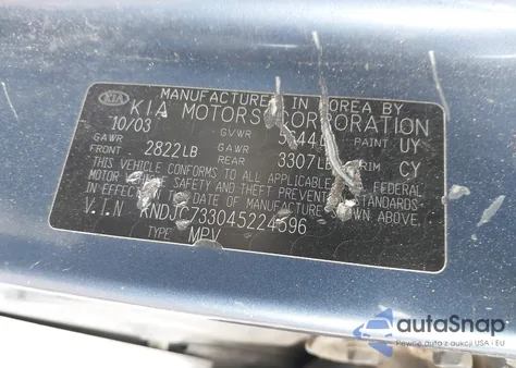 2004 Kia Sorento Ex/Lx из США, поврежденный, VIN KNDJC733045224596